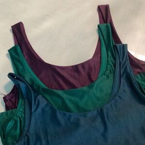 Tahari Women's Sleeveless Tops - Green, Teal, and Purple Size Medium